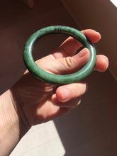 Load image into Gallery viewer, 57.4mm Certified 100% Natural Deep Pine Green/Black "Serene Forest" Nephrite Bangle HT168-15-3868