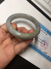 Load image into Gallery viewer, 57mm Certificated 100% natural type A light green/gray/black jadeite jade bangle BP53-5969