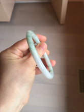 Load image into Gallery viewer, 59mm certified Type A 100% Natural green white flat round cut Jadeite Jade bangle PH217-3245