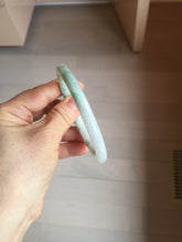 Load image into Gallery viewer, 59mm certified Type A 100% Natural green white flat round cut Jadeite Jade bangle PH217-3245