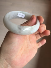 Load image into Gallery viewer, 47.5mm certified 100% natural Type A icy watery green white broad style oval jadeite jade bangle BK129-0267