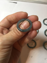 Load image into Gallery viewer, Size 7 3/4 100% natural type A light dark green blue black gray Guatemala jadeite band ring group AA113