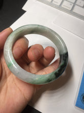 Load image into Gallery viewer, 53.9mm 100% natural Type A sunny green white purple jadeite jade bangle BN4-8233