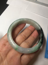 Load image into Gallery viewer, 53.9mm 100% natural Type A sunny green white purple jadeite jade bangle BN4-8233