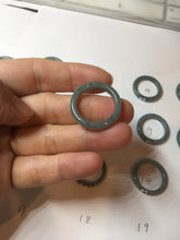 Load image into Gallery viewer, Size 7 3/4 100% natural type A light dark green blue black gray Guatemala jadeite band ring group AA113