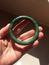 Load image into Gallery viewer, 55mm Certified 100% Natural Deep Pine Green/Black "Serene Ember Forest" Nephrite (red-skin nephrite 红皮碧玉) Bangle HT168-16-3854