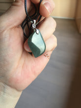 Load image into Gallery viewer, 100% natural type A jadeite jade icy watery yellow green black Willow leaf pendant group AX152