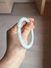 Load image into Gallery viewer, 59mm certified Type A 100% Natural green white flat round cut Jadeite Jade bangle PH217-3245