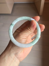 Load image into Gallery viewer, 59mm certified Type A 100% Natural green white flat round cut Jadeite Jade bangle PH217-3245
