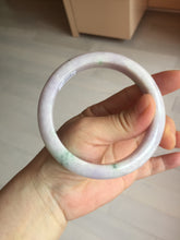 Load image into Gallery viewer, 61.4mm certified 100% natural type A sunny green/purple jadeite jade bangle BN87-8718