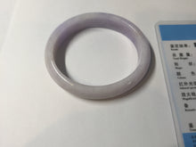 Load image into Gallery viewer, 50mm certified Type A 100% Natural purple white oval Jadeite Jade bangle BQ74-4936