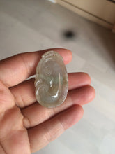 Load image into Gallery viewer, 100% Natural type A dark green/light green/gray jadeite Jade RuYi(如意) pendant BF75