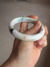 Load image into Gallery viewer, 59.4mm Certificated Type A 100% Natural White green red purple(FU LU SHOU) with green floating flowers Jadeite Jade bangle G110-9544
