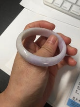 Load image into Gallery viewer, 50mm certified Type A 100% Natural purple white oval Jadeite Jade bangle BQ74-4936