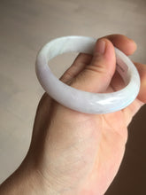Load image into Gallery viewer, 50.5mm Certified Type A 100% Natural light purple/white oval shape Jadeite Jade bangle BK128-0257