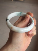 Load image into Gallery viewer, 59.4mm Certificated Type A 100% Natural White green red purple(FU LU SHOU) with green floating flowers Jadeite Jade bangle G110-9544