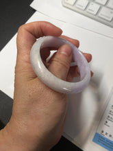 Load image into Gallery viewer, 50mm certified Type A 100% Natural purple white oval Jadeite Jade bangle BQ74-4936