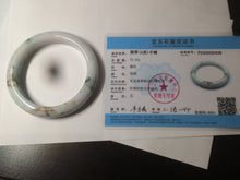 Load image into Gallery viewer, 62.7mm Certified Type A 100% Natural light green/white/brown/purple Jadeite Jade bangle AH84-0438