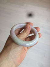 Load image into Gallery viewer, 53mm Certified 100% natural Type A olive green/white/purple jadeite jade bangle AZ2-0466