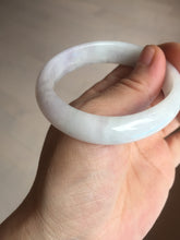 Load image into Gallery viewer, 50.5mm Certified Type A 100% Natural light purple/white oval shape Jadeite Jade bangle BK128-0257