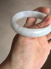 Load image into Gallery viewer, 50.5mm Certified Type A 100% Natural light purple/white oval shape Jadeite Jade bangle BK128-0257