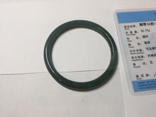 Load image into Gallery viewer, 59.5mm Certified Type A 100% Natural light green/blue/gray Guatemala slim round cut Jadeite bangle BP220-3800