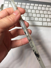 Load image into Gallery viewer, 22cm 100% Natural icy watery black dark green ink painting(水墨画) Xiu Jade (Serpentine) Hairpin AW71