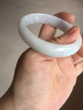 Load image into Gallery viewer, 50.5mm Certified Type A 100% Natural light purple/white oval shape Jadeite Jade bangle BK128-0257