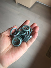 Load image into Gallery viewer, Size 7 3/4 100% natural type A light dark green blue black gray Guatemala jadeite band ring group AA113
