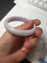 Load image into Gallery viewer, 50mm certified Type A 100% Natural purple white oval Jadeite Jade bangle BQ74-4936