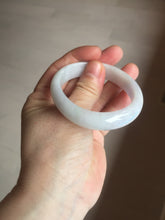 Load image into Gallery viewer, 50.5mm Certified Type A 100% Natural light purple/white oval shape Jadeite Jade bangle BK128-0257
