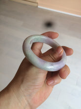 Load image into Gallery viewer, 53mm Certified 100% natural Type A olive green/white/purple jadeite jade bangle AZ2-0466
