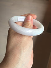 Load image into Gallery viewer, 50.5mm Certified Type A 100% Natural light purple/white oval shape Jadeite Jade bangle BK128-0257