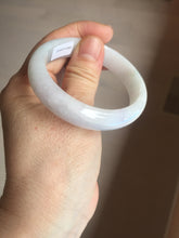 Load image into Gallery viewer, 50.5mm Certified Type A 100% Natural light purple/white oval shape Jadeite Jade bangle BK128-0257