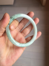 Load image into Gallery viewer, 58.3mm certified Type A 100% Natural light green flat round cut Jadeite Jade bangle PH215-3239