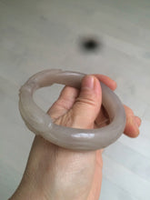 Load image into Gallery viewer, 56mm 100% natural light Pink/black/purple Quartzite (Shetaicui jade) 3D carved Bow knot bangle SY8