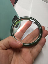 Load image into Gallery viewer, 59.2mm certified 100% Natural dark green/black nephrite (碧玉) bangle HN24-9139