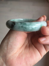Load image into Gallery viewer, 57.8mm Certified Type A 100% Natural sunny green dark green white Jadeite bangle AZ164-6583