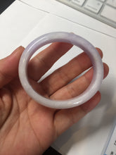 Load image into Gallery viewer, 50mm certified Type A 100% Natural purple white oval Jadeite Jade bangle BQ74-4936