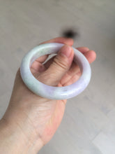 Load image into Gallery viewer, 53mm Certified 100% natural Type A olive green/white/purple jadeite jade bangle AZ2-0466