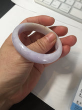 Load image into Gallery viewer, 50mm certified Type A 100% Natural purple white oval Jadeite Jade bangle BQ74-4936