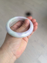 Load image into Gallery viewer, 53mm Certified 100% natural Type A olive green/white/purple jadeite jade bangle AZ2-0466