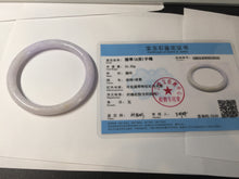 Load image into Gallery viewer, 56.5mm certified Type A 100% Natural purple white oval Jadeite Jade bangle BQ75-4930