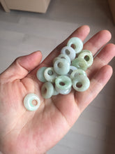 Load image into Gallery viewer, 16mm Type A 100% Natural light green yellow purple white Jadeite Safety Guardian Button Princess donuts pendant group AZ163