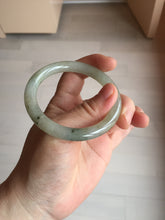 Load image into Gallery viewer, 51.5mm certified 100% natural Type A light green yellow with floating seaweed round cut jadeite jade bangle BM64-6613