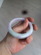 Load image into Gallery viewer, 53mm Certified 100% natural Type A olive green/white/purple jadeite jade bangle AZ2-0466