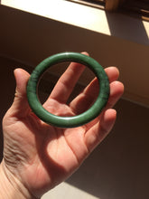 Load image into Gallery viewer, 55mm Certified 100% Natural Deep Pine Green/Black "Serene Ember Forest" Nephrite (red-skin nephrite 红皮碧玉) Bangle HT168-19-6175
