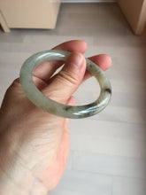 Load image into Gallery viewer, 51.5mm certified 100% natural Type A light green yellow with floating seaweed round cut jadeite jade bangle BM64-6613