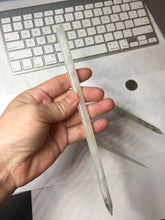 Load image into Gallery viewer, 18-20cm 100% Natural Icy light green white Xiu Jade (Serpentine) Hairpin AW72
