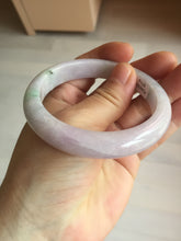 Load image into Gallery viewer, 56.2mm certified 100% natural type A sunny green/purple jadeite jade bangle BN120-8716
